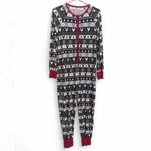 Little Sleepies Adult Small Mickey Mouse Fair Isle Zippy LIKE NEW